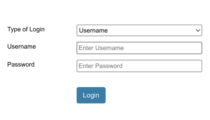 Screenshot of Login steps